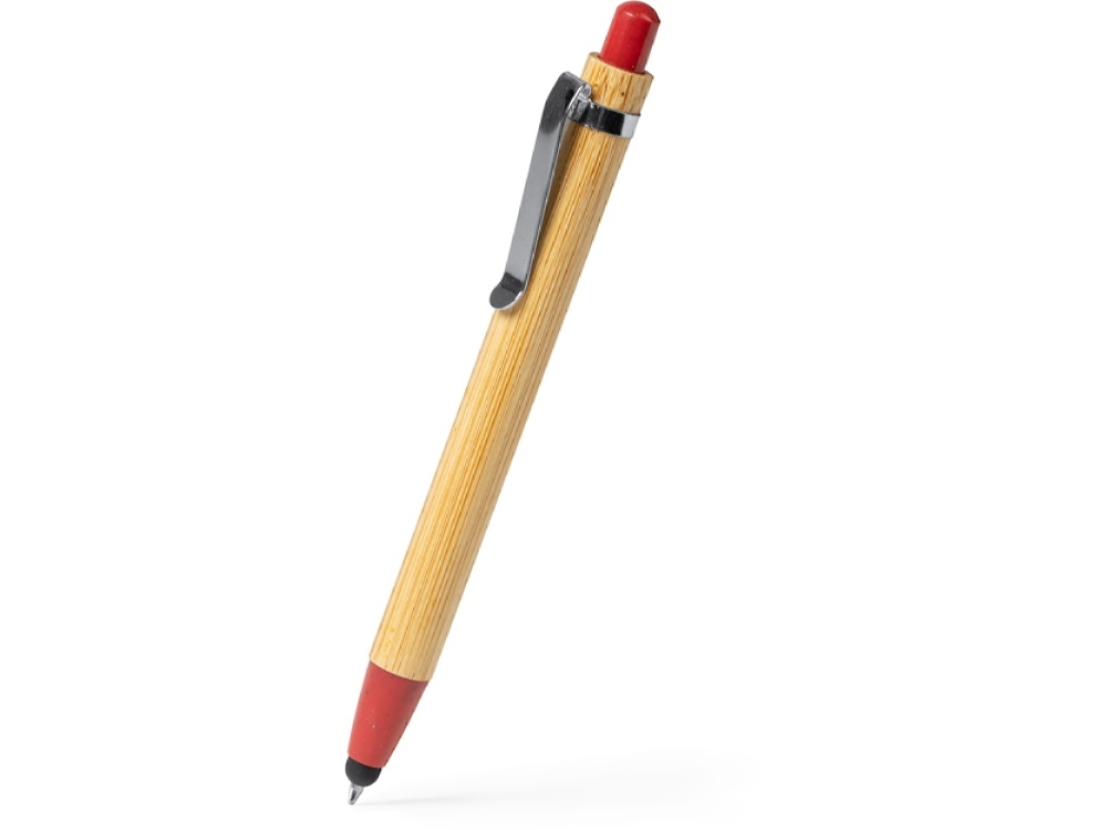 BL8084TA60&nbsp;62.000&nbsp;Ручка-стилус шариковая NAGOYA с бамбуковым корпусом, натуральный/красный&nbsp;226048
