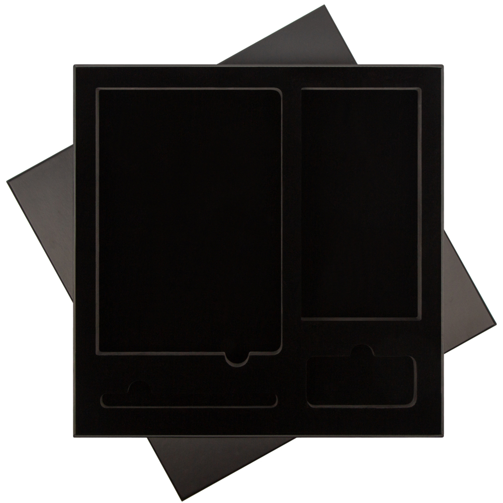 GIFT-BOX-34.BLACK&nbsp;1015&nbsp;ПОДАРОЧНАЯ КОРОБКА ДЛЯ НАБОРА ЧЕРНАЯ, 307*307 мм, черный ложемент, под съемные ложементы&nbsp;123987