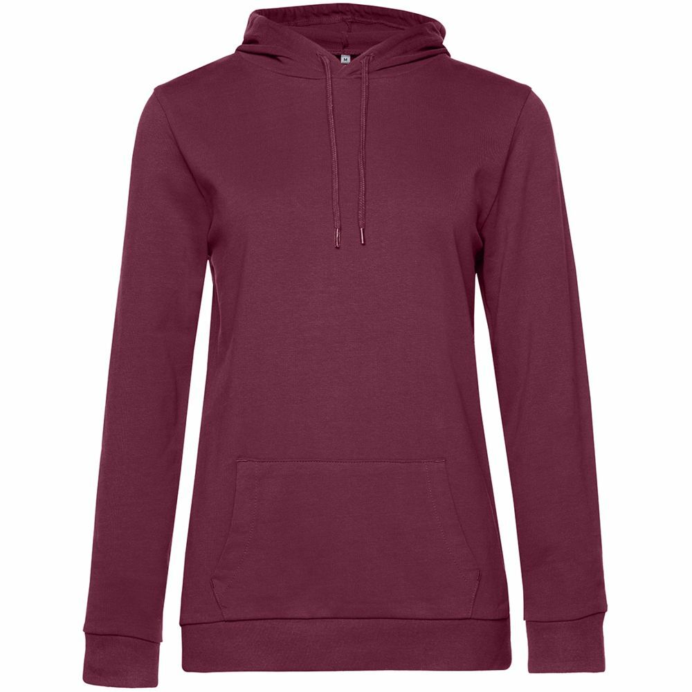 WW04W881&nbsp;2718&nbsp;Толстовка с капюшоном женская Hoodie, бордовая&nbsp;107152