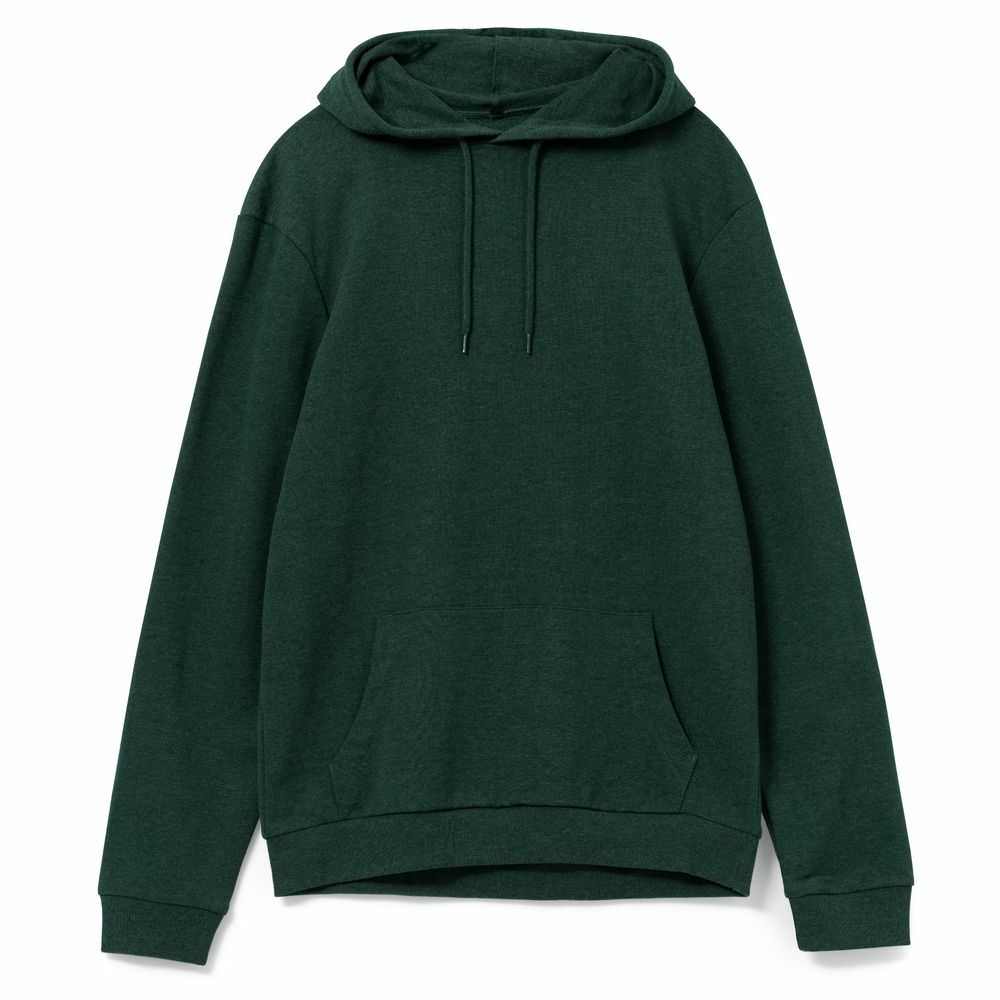 WU03W618&nbsp;2774&nbsp;Толстовка с капюшоном унисекс Hoodie, темно-зеленый меланж&nbsp;107111
