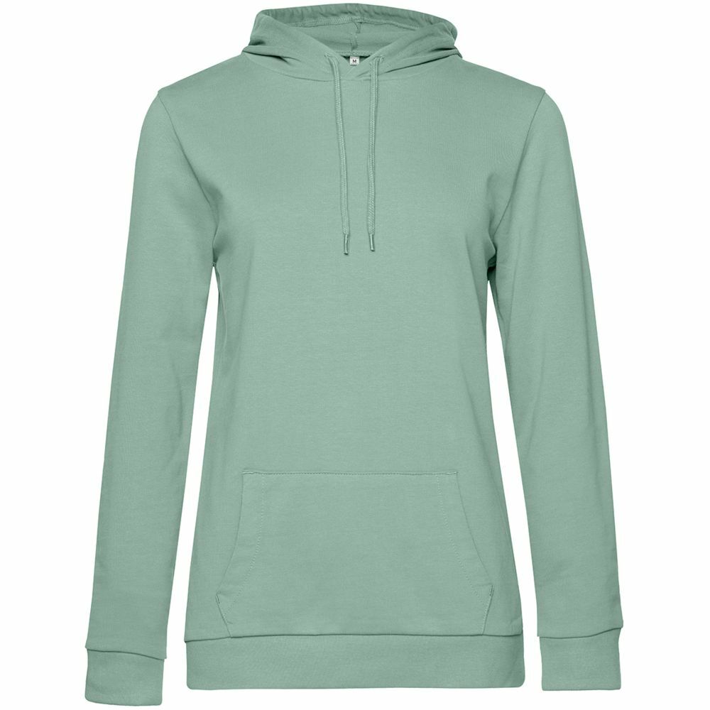 WW04W502&nbsp;2718&nbsp;Толстовка с капюшоном женская Hoodie, серо-зеленая&nbsp;107137
