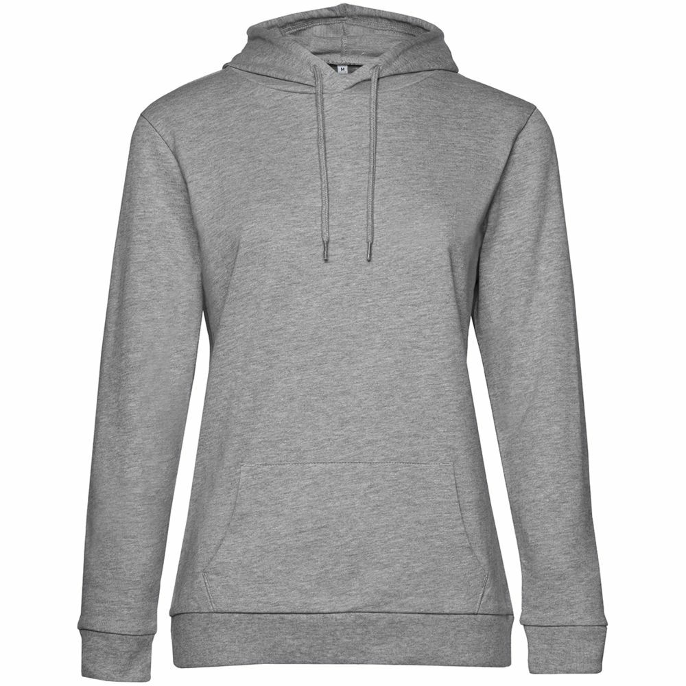 WW04W610&nbsp;2718&nbsp;Толстовка с капюшоном женская Hoodie, серый меланж&nbsp;107141
