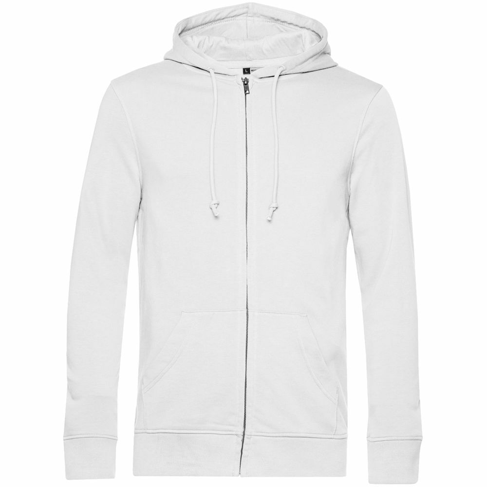 WU35B001&nbsp;4112&nbsp;Толстовка на молнии с капюшоном унисекс BNC Organic, белая&nbsp;107234