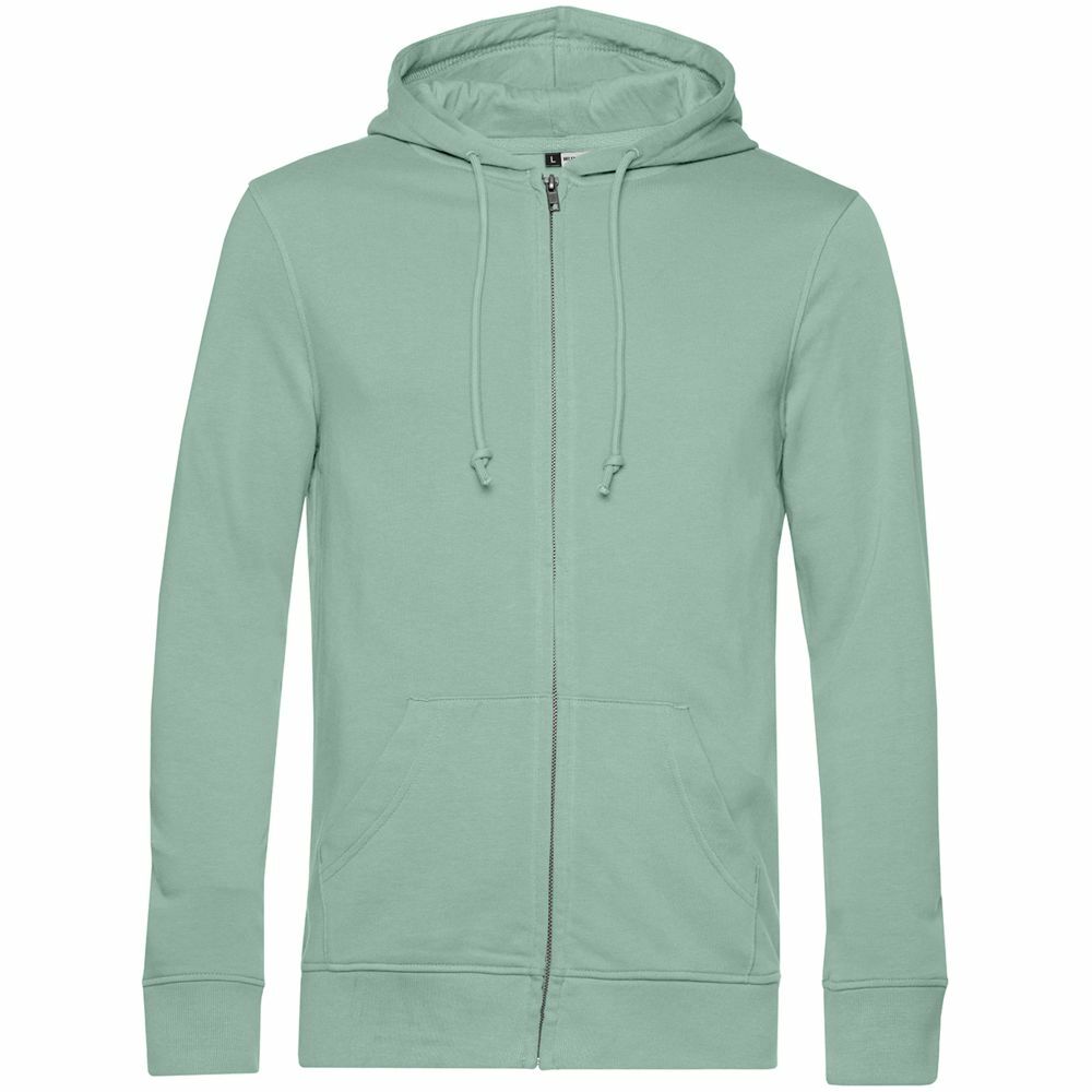 WU35B502&nbsp;4112&nbsp;Толстовка на молнии с капюшоном унисекс BNC Organic, серо-зеленая&nbsp;107241