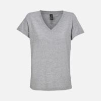 04766350&nbsp;595&nbsp;Футболка женская Regent Women с V-образным вырезом, серый меланж&nbsp;280044