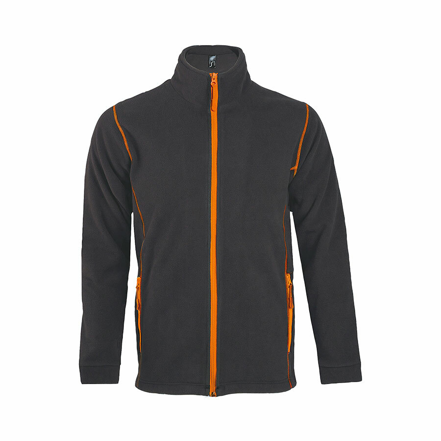 700586.959/XL&nbsp;2987&nbsp;Толстовка "Nova Men", темно-серая с оранжевым_XL, 100% полиэстер, флис, 200г/м2&nbsp;108849