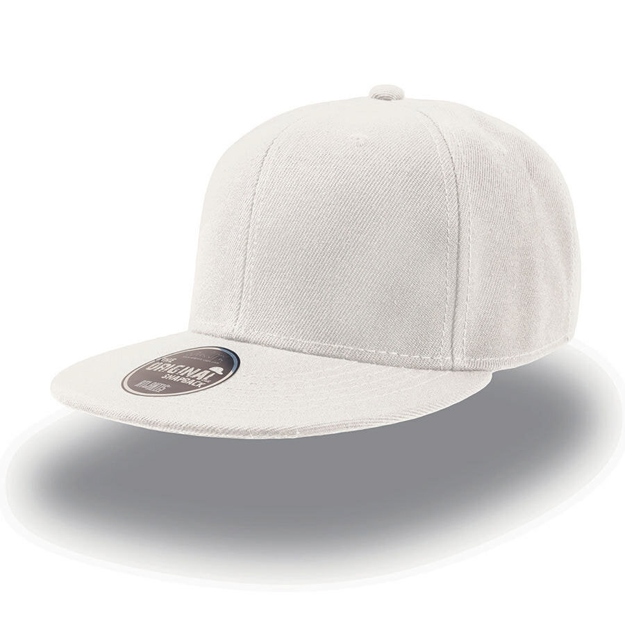 25424.01&nbsp;915&nbsp;Бейсболка "SNAP BACK" 6 клиньев, плоский козырек, пластиковая застежка пвх, белый, 100% акрил, 400 г&nbsp;24839