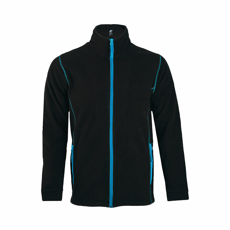 700586.971/2XL&nbsp;2987&nbsp;Толстовка "Nova Men", черная с ярко-голубым_2XL, 100% полиэстер, флис, 200г/м2&nbsp;108845