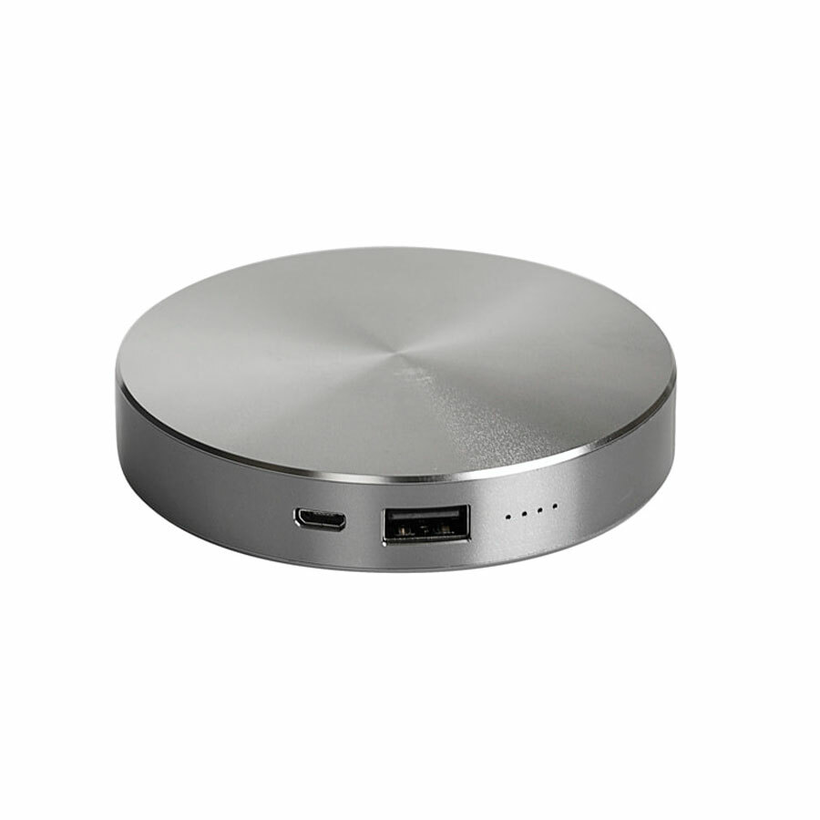 23801/30&nbsp;1235&nbsp;Универсальное зарядное устройство "UFO" (6000mAh) в подарочной коробке,темно-серый,8,6х1,5 см,металл&nbsp;77876