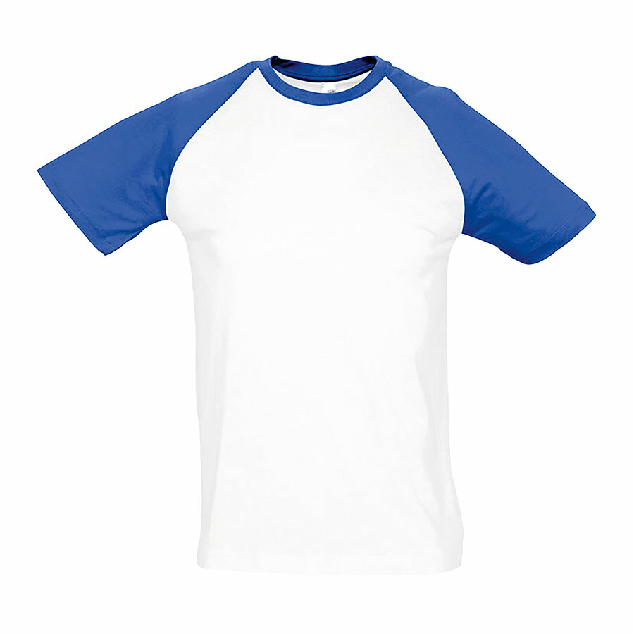 711190.241/2XL&nbsp;886&nbsp;Футболка "Funky", белый с ярко-синим_2XL, 100% х/б, 150 г/м2&nbsp;111510