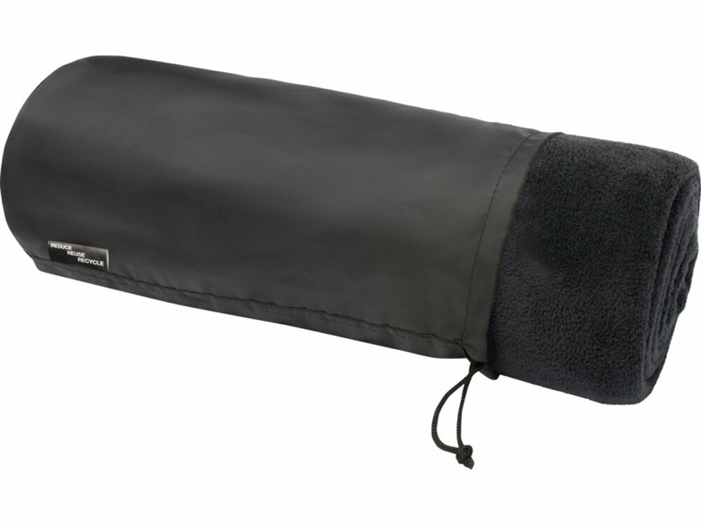 11319190&nbsp;5206&nbsp;Плед Lily из синтетического трикотажного полотна из вторичного ПЭТ, черный&nbsp;162646