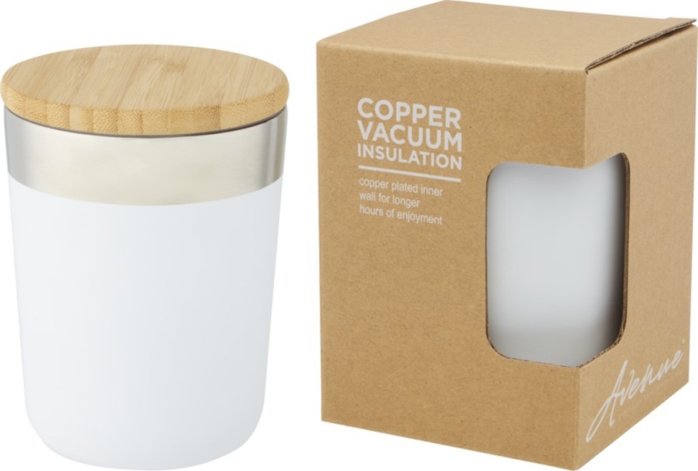 10067001&nbsp;2261.3&nbsp;Lagan Кружка с медной вакуумной изоляцией объемом 300 мл и бамбуковой крышкой, белый&nbsp;171295