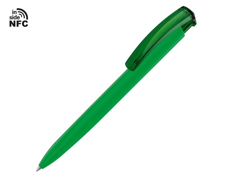 187926NFC.23&nbsp;549.89&nbsp;Ручка пластиковая шариковая трехгранная «Trinity K transparent Gum» soft-touch с чипом передачи информации NFC, зеленый&nbsp;157499