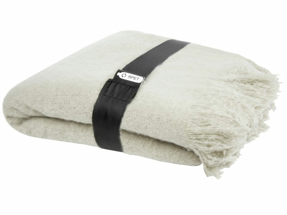 11319380&nbsp;6302&nbsp;Мохеровый плед из вторичного ПЭТ Ivy, светло-серый&nbsp;162650