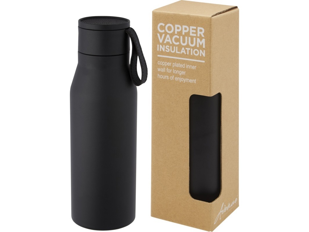 10066890&nbsp;4258&nbsp;Ljungan Бутылка объемом 500 мл с медной вакуумной изоляцией, ремешком и крышкой, черный&nbsp;171557