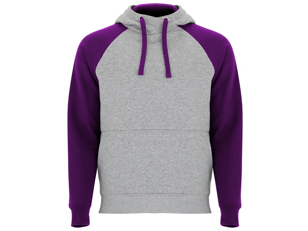 105858713XL&nbsp;4636&nbsp;Свитшот "Badet" мужской, серый меланж/фиолетовый&nbsp;195111