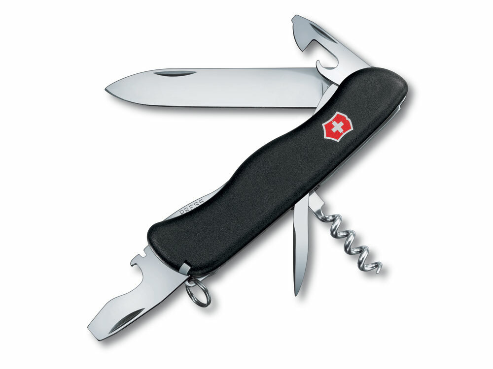 601157&nbsp;9440&nbsp;Нож перочинный VICTORINOX Picknicker, 111 мм, 11 функций, с фиксатором лезвия, чёрный&nbsp;196671