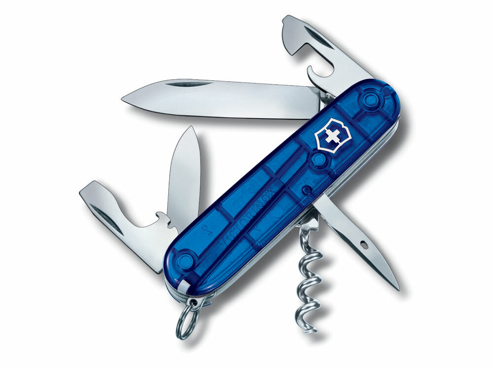 601132&nbsp;5501.41&nbsp;Нож перочинный VICTORINOX Spartan, 91 мм, 12 функций, полупрозрачный синий&nbsp;196675