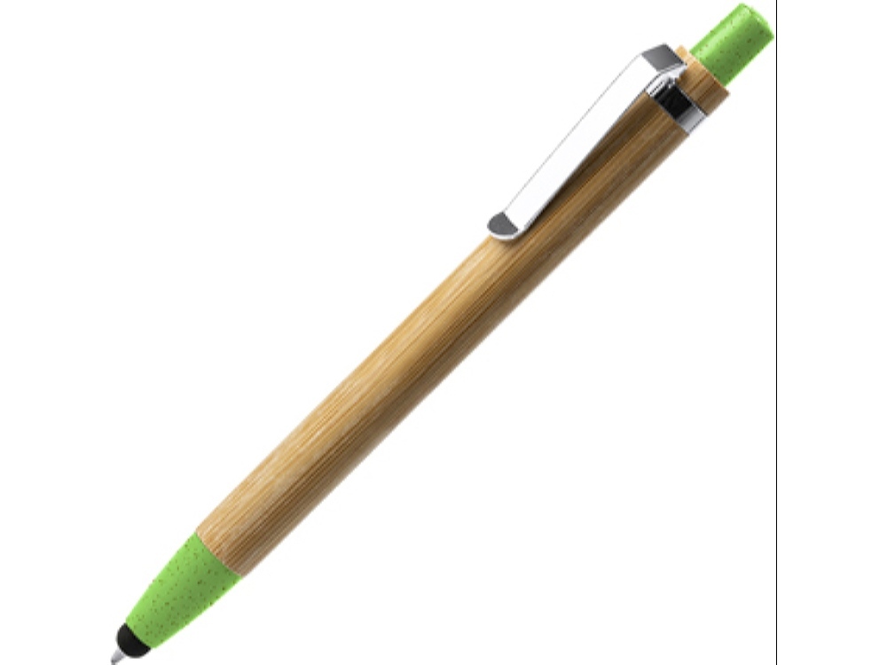 BL8084TA114&nbsp;77&nbsp;Ручка-стилус шариковая NAGOYA с бамбуковым корпусом, натуральный/зел.яблоко&nbsp;226049