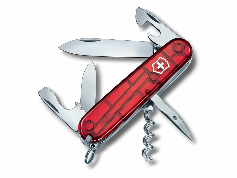 601139&nbsp;4999.230&nbsp;Нож перочинный VICTORINOX Spartan, 91 мм, 12 функций, полупрозрачный красный&nbsp;196676