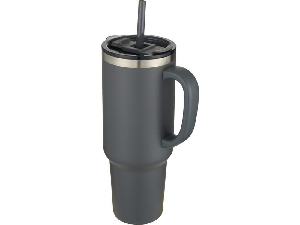 10080282&nbsp;3887&nbsp;Sydney медная кружка с двойными стенками, сертифицированная согласно RCS, с вакуумной изоляцией и соломинкой, 1200 мл - Серый&nbsp;244133