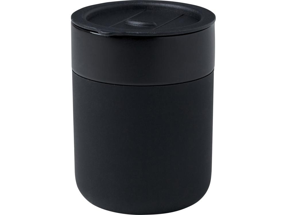 10080890&nbsp;892&nbsp;Java керамическая кружка емкостью 330 мл с силиконовой оберткой и пластиковой крышкой - сплошной черный&nbsp;244146