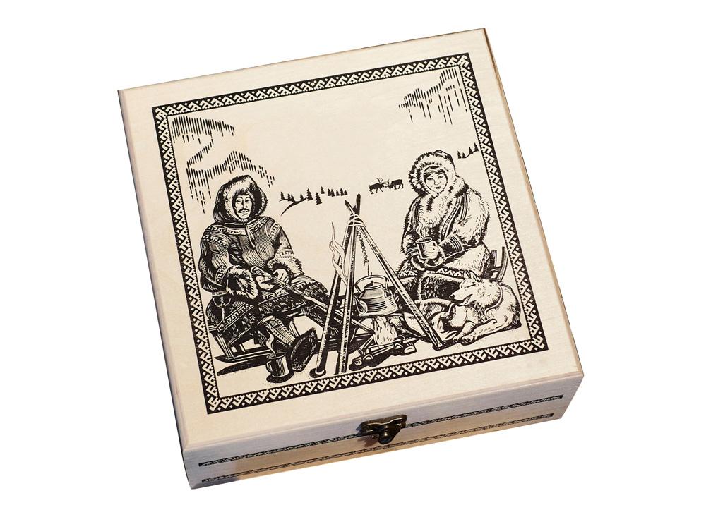 700419&nbsp;3756.07&nbsp;Подарочный набор c чаем "Сокровища Севера" в деревянной шкатулке без лого&nbsp;243976