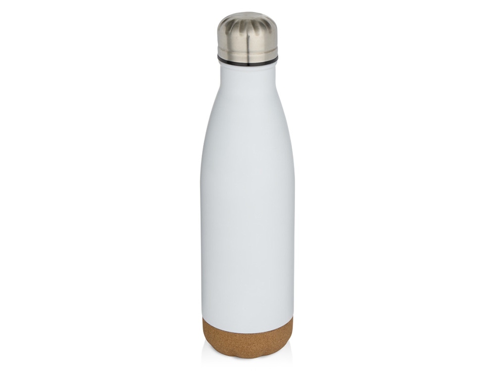 10089201&nbsp;1421.28&nbsp;Бутылка для воды Cove из нержавеющей стали с двойными стенками и вакуумной изоляцией, объемом 500 мл, с пробковыми деталями - Белый&nbsp;278276