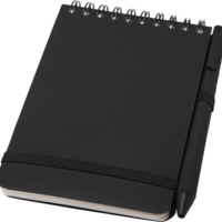 10790290&nbsp;299&nbsp;Блокнот Thalaasa формата А6 в твердой обложке из океанического пластика с шариковой ручкой - сплошной черный&nbsp;273759