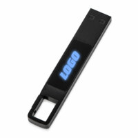 624212&nbsp;955.3&nbsp;USB 2.0- флешка на 32 Гб c подсветкой логотипа «Hook LED», темно-серый, синяя подсветка&nbsp;228051