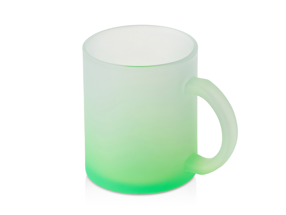 852056&nbsp;305&nbsp;Стеклянная матовая кружка "Омбре" с градиентом для сублимации, зеленое яблоко&nbsp;279553