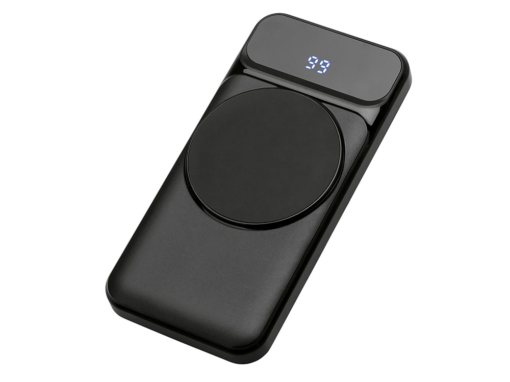 590164.07&nbsp;2199.62&nbsp;Магнитный беспроводной внешний аккумулятор со встроенными кабелями «Мэни»,быстаря зарядка, 10000 мАч, черный&nbsp;279615