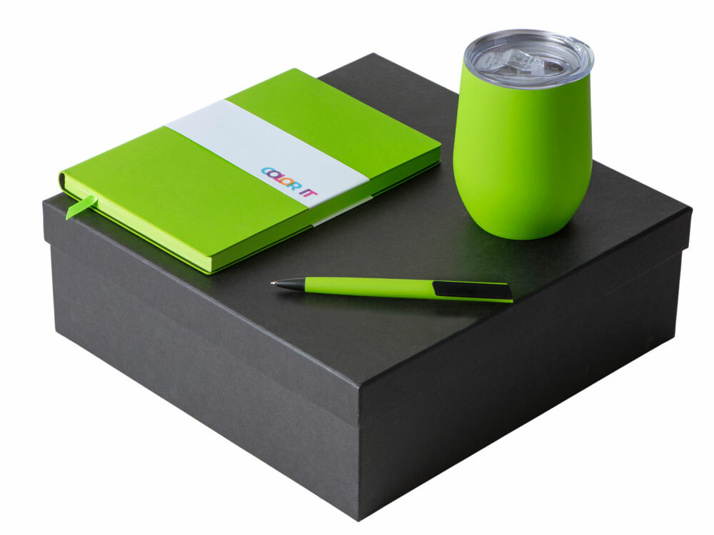 209820&nbsp;3134.04&nbsp;Подарочный набор c блокнотом C1, ручкой и термокружкой, зеленое яблоко&nbsp;274891