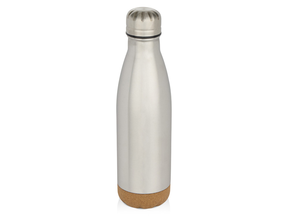 10089281&nbsp;1421.28&nbsp;Бутылка для воды Cove из нержавеющей стали с двойными стенками и вакуумной изоляцией, объемом 500 мл, с пробковыми деталями - Matted silver&nbsp;278278