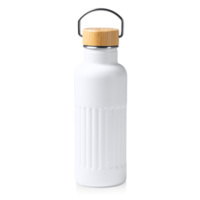 BI1793S101&nbsp;1461.23&nbsp;Термобутылка «Нобук» из переработанной нержавеющей стали, с бамбуковой крышкой, белый&nbsp;279711